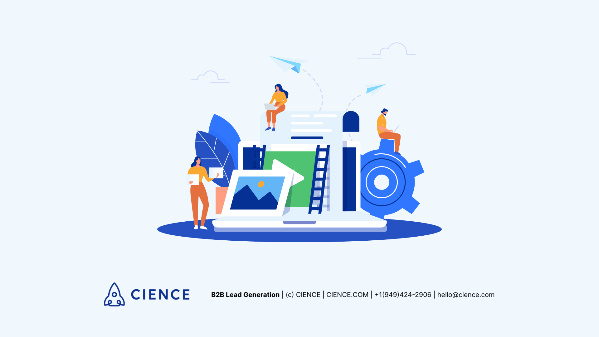 Framework diagram showing 8 steps in a B2B content marketing strategy from ICP research through thought leadership to KPI measurement
